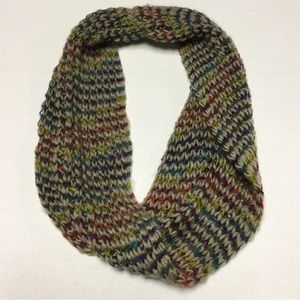 Multi Colored Tan Sequins Infinity Knit Scarf